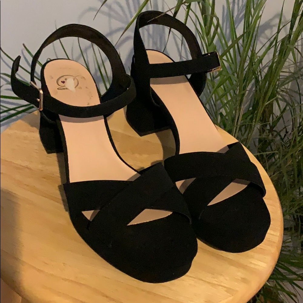D suede high heels